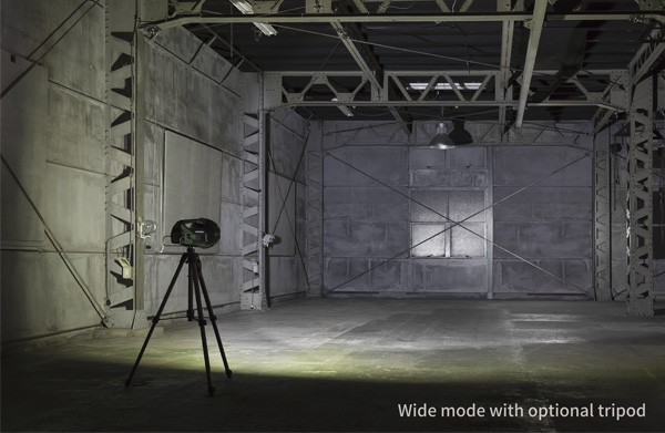 Wide mode with optional tripod